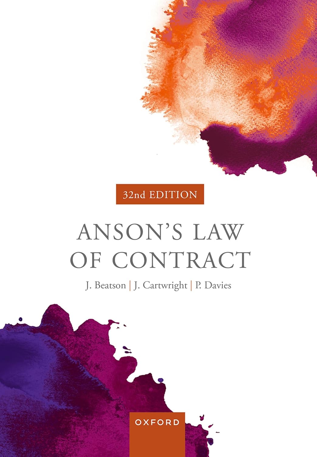 Anson's Law of Contract (32nd Edition) BY Beatson [2026] - Orginal Pdf